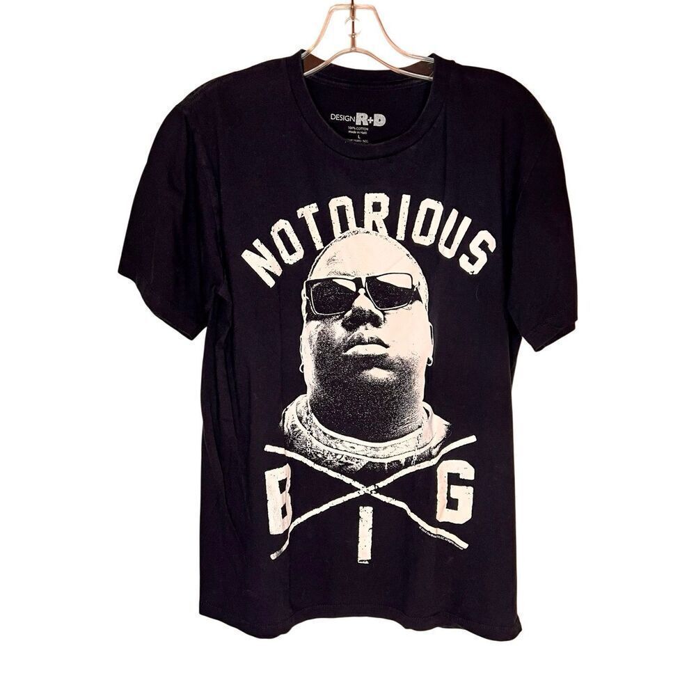 Design R+D Notorious BIG Biggie Smalls Hip Hop Brooklyn Tee Shirt Size Large